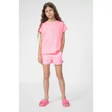 4f Dječje pamučne kratke hlače boja: ružičasta, glatki materijal