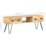 TV ormarić 120 x 35 x 45 cm od masivnog drva manga | shoptok.hr