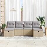  Set sofe 6 kom. 6-Broj sjedala Bež i svijetlo siva poliratan 231 x 117 x 85 cm | shoptok.hr