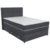 Hom`in POSTELJA BOXSPRING 120 cm x 200 cm , les, tekstil, leseni material temno siva | Shoptok.si