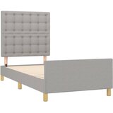  Okvir za krevet s uzglavljem svjetlosivi 80 x 200 cm od tkanine | Eponuda.com