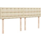 vidaXL Box spring postelja z vzmetnico krem 200x200 cm blago, (21308867) | Shoptok.si