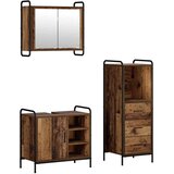  Set ormarića za kupaonicu 3 kom. Staro drvo 40 x 36 x 109 5 cm - Staro drvo Ormarić za umivaonik (1 vrata i 1 polica) + viseći o | shoptok.hr