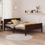 Maison Chic Posteljni okvir - Dvoposteljna postelja - Zakonska postelja temno rjav iz trdne borovine 120x200 cm-J15429, (21765891) | Shoptok.si