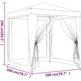 Šator za zabave s 4 mrežasta bočna zida zeleni 2 x 2 m HDPE | shoptok.hr