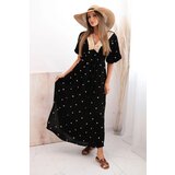 Kesi Włoski Women's viscose dress with a tie on the back black Cijene