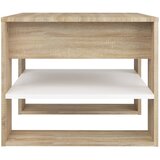  Stolić za kavu bijeli i hrast 55,5x55x45 cm konstruirano drvo | shoptok.hr