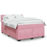 vidaXL Box spring postelja z vzmetnico temno roza 140x200 cm žamet | Shoptok.si
