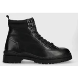 Pepe Jeans Usnjeni čevlji Brad Hiker Boot moški, črna barva