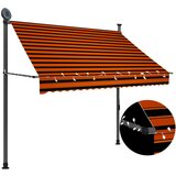vidaXL Ročno zložljiva tenda z LED lučmi 200 cm oranžna in rjava Cene