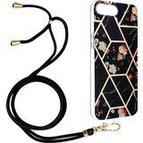 AVIZAR Ovitek s kablom za iPhone 8 Plus in 7 Plus, geometrijski vzorec - crn, (20629928) | Shoptok.si