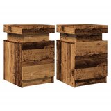  Noćni ormarići 2 kom s LED boja staro drvo 35x39x55 cm drveni | Eponuda.com