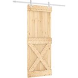  Klizna vrata s priborom za montažu 80 x 210 cm masivna borovina | shoptok.hr