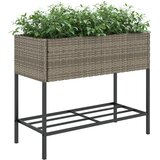  Vrtne sadilice s policom 2 kom sive 90 x 40 x 75 cm poliratan | shoptok.hr