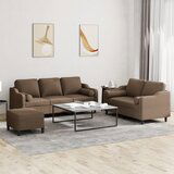 vidaXL 3-dijelni set sofa s jastucima smeđi od tkanine Cijene