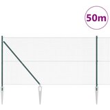 vidaXL Ograja z 13 klinastimi stebri Zelena 1.2x50 m Jeklo | Shoptok.si
