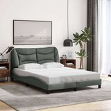  Okvir kreveta s LED svjetlima tamnosivi 140 x 200 cm od tkanine | shoptok.hr
