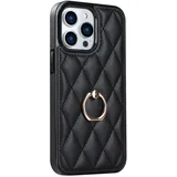 INORCO Za iPhone 12 Pro Max Protiprašna torbica za telefon iz PU usnja+TPU, šivanje romba, držalo za prstan, stojalo za telefon, (22035401)