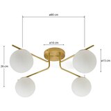 Kave Home Bela/v zlati barvi kovinska stropna svetilka s steklenim senčilom ø 15 cm Brisia – | Shoptok.si