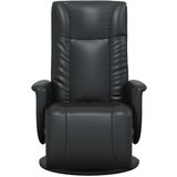 vidaXL Naslanjač z naslonom za noge črno umetno usnje | Shoptok.si
