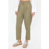 Trendyol Khaki Cotton Carrot Pattern Stripe Detailed Woven Trousers | Shoptok.si