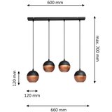  LED luster na sajli MIDWAY 4xGU10/4,8W/230V crna/bakarna | Eponuda.com