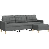  Trosjed s tabureom tamnosivi 210 cm od tkanine | shoptok.hr