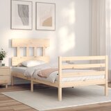 vidaXL Posteljni okvir z vzglavjem 3FT trden les | Shoptok.si