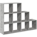  Pregrada/regal za knjige 3 razine sivi 137,5x29x103,5 cm drveni | shoptok.hr