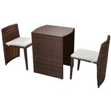  3-Dijelni bistro set od poliratana s jastucima smeđi | shoptok.hr