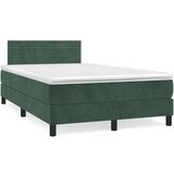  The Living Store Box spring postelja z vzmetnico temno zelen 120x190 cm žamet - Box Spring Postelja, (21446234) Cene