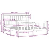 vidaXL Knjižna postelja brez vzmetnice vošč. rjava 200x200 cm borovina | Shoptok.si