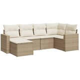  6-dijelni set vrtnih sofa s jastucima bež od poliratana | shoptok.hr