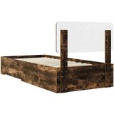  Okvir za krevet s uzglavljem Dimljeni hrast 100 x 200 cm | shoptok.hr