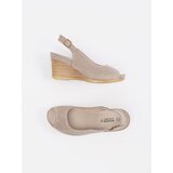 GOODIN Openwork beige wedge sandals | Shoptok.si