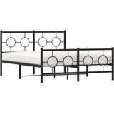  Metalni okvir kreveta uzglavlje i podnožje crni 135x190 cm | shoptok.hr