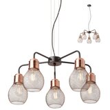  Redo 01-1580 - Visilica na sajli EDISON 5xE27/42W/230V prečnik 53 cm crna/bakrena | Eponuda.com