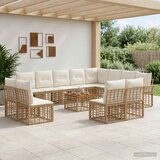  Set vanjskih sofa 13 kom. Prirodna i krema bijela Poliester | shoptok.hr