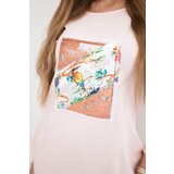 Kesi Dress with 3D Bird graphics powder pink | Shoptok.si