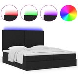 vidaXL Otomanski okvir kreveta s madracima crni 200x200cm od tkanine | shoptok.hr