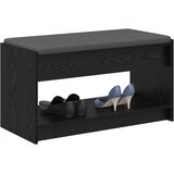  Klupa za hodnik s jastukom s policom Crni Hrast 83 x 38 x 45 cm | shoptok.hr