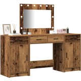  Set ormarića s ogledalom i LED rasvjetom staro drvo konstruirano drvo | shoptok.hr