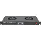MAXPRO LINE Ventilacioni panel-polica, dva ventilatora i termostat, 1U | ePonuda.com