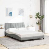 vidaXL Postelja z vzmetnico svetlo siva 120x200 cm blago | Shoptok.si