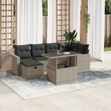 vidaXL 7-dijelni set vrtnih sofa svjetlosivi od poliratana | shoptok.hr