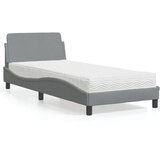 Krevet s madracem Dover svjetlosivi 80x200cm tkanina Cene