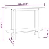  Konzolna mizica siva 110x40x80 cm trdna borovina, (20715750) | Shoptok.si