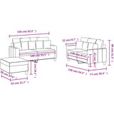  3-dijelni set sofa s jastucima tamnosivi od tkanine | shoptok.hr