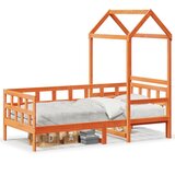  The Living Store Dnevna postelja s streho voščeno rjava 90x190 cm trdna borovina - Dnevna Postelja, (21495785) | Shoptok.si