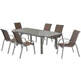 Gardenson Vrtna Garnitura Amalfi, 7-Delno, Rjavosiva | Shoptok.si